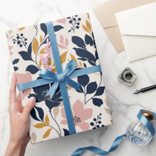 Bold Contemporary Floral Silhouettes Wrapping Paper