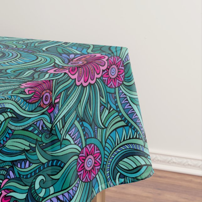 Bold Contemporary Floral Tablecloth (In Situ)