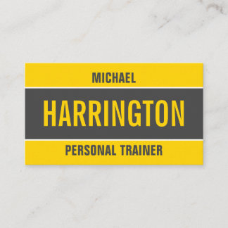Bold Contemporary Yellow and Grey Minimalistic Pro Business Card