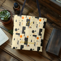 Bold Contrast Abstract – Black, White, Orange
