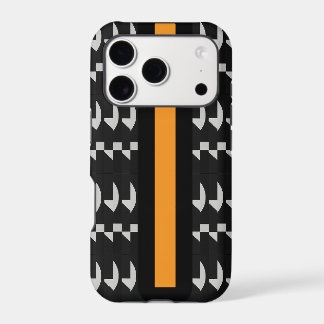Bold Contrast: Carrot Orange Stripe Geometric Art
