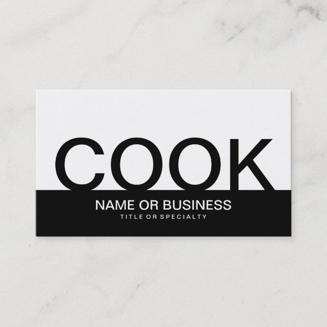 bold COOK (colour customisable) Business Card (Front)