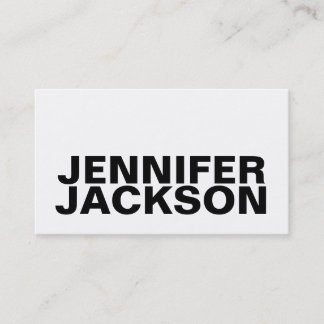 Bold cool minimalist business card black and white