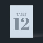 Bold Cool Soft Light Blue Modern Table Number Sign<br><div class="desc">This table number card has a soft blue background with a bold number and clean lettering — simple,  pretty,  and easy to mix and match. The number is fully editable so you can set up every table in minutes.</div>