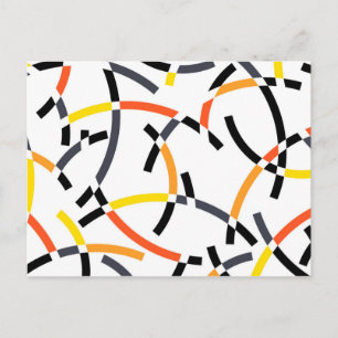 Bold, cool, trendy, playful, urban, modern art postcard