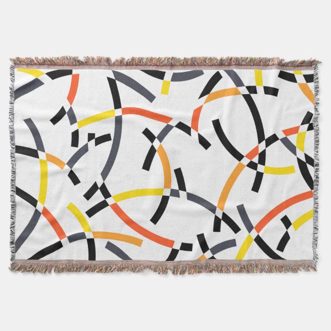 Bold, cool, trendy, playful, urban, modern art throw blanket (Front)