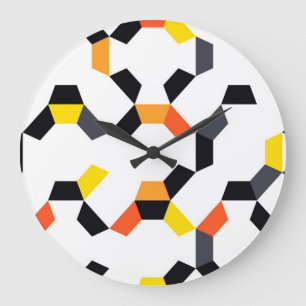 Bold, cool, trendy, unique, modern geometric art large clock