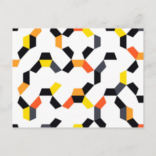 Bold, cool, trendy, unique, modern geometric art postcard