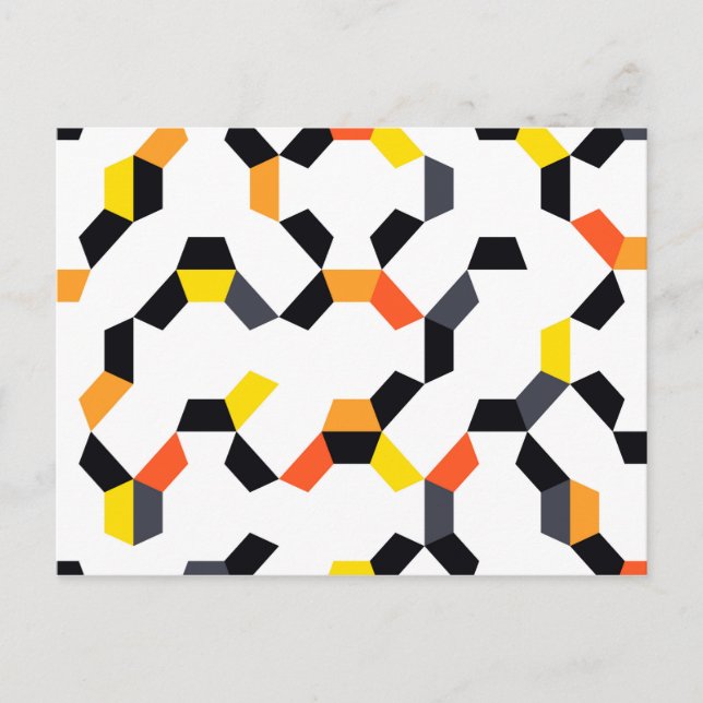 Bold, cool, trendy, unique, modern geometric art postcard (Front)