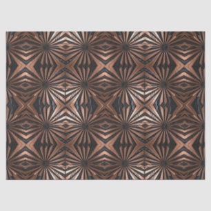 Bold Copper Black Star Pattern Decoupage Tissue Paper