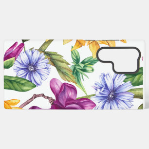 Bold country flower pattern - large  samsung galaxy case