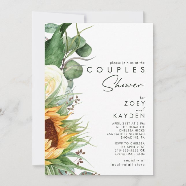 Bold Country Sunflower | Couples Shower Invitation (Front)