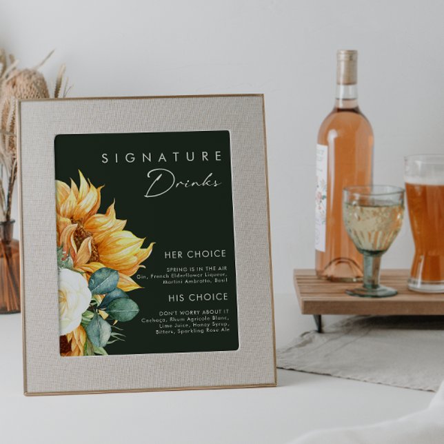 Bold Country Sunflower Dark Green signature drinks Poster (Creator Uploaded)