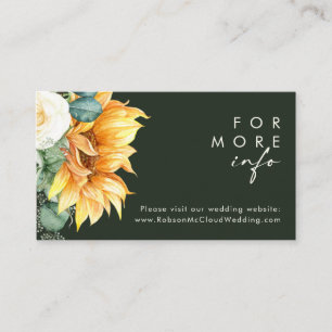 Bold Country Sunflower   Dark Green Website Enclosure Card