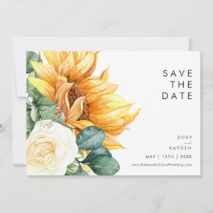 Bold Country Sunflower   Horizontal Save The Date