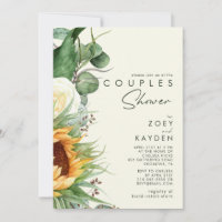 Bold Country Sunflower Light Yellow Couples Shower