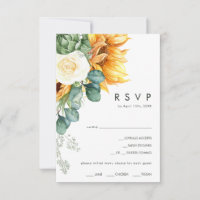 Bold Country Sunflower | Menu Choice RSVP Card