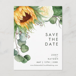 Bold Country Sunflower   Save The Date Postcard