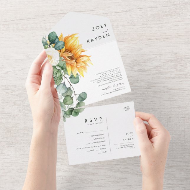 Bold Country Sunflower | Seal And Send All In One Invitation (Tearaway)