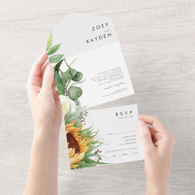 Bold Country Sunflower | Seal And Send All In One Invitation (Tearaway)
