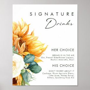 Bold Country Sunflower   signature drinks sign