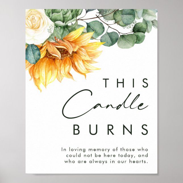 Bold Country Sunflower | This Candle Burns Sign (Front)