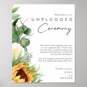 Bold Country Sunflower   Unplugged Ceremony Poster