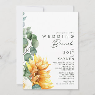 Bold Country Sunflower   Wedding Brunch Invitation