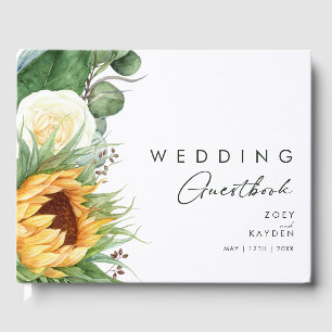 Bold Country Sunflower   Wedding Guest Book