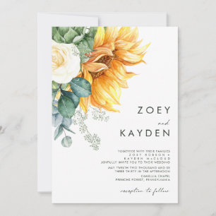 Bold Country Sunflower   Wedding Invitation