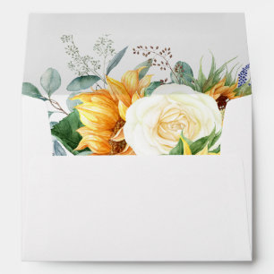 Bold Country Sunflower Wedding Invitation Envelope