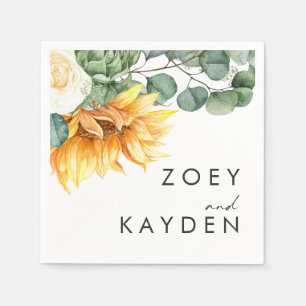 Bold Country Sunflower   Wedding Napkins