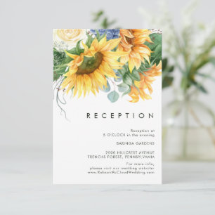 Bold Country Sunflower   Wedding Reception Card