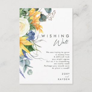 Bold Country Sunflower   Wedding Wishing Well Encl Enclosure Card