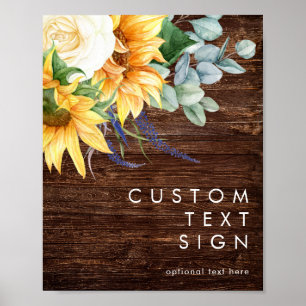 Bold Country Sunflower Wood Cards and Gifts Custom Poster
