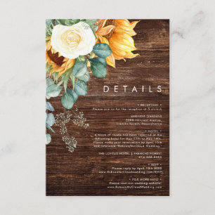 Bold Country Sunflower   Wood Details Enclosure Card