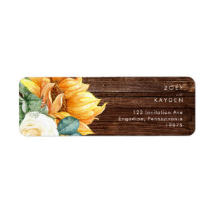 Bold Country Sunflower  Wood Return Address