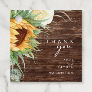 Bold Country Sunflower   Wood Thank You Favour Tags