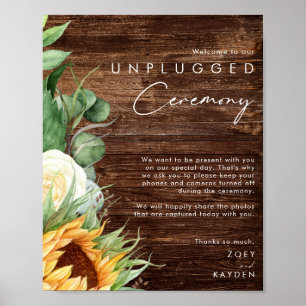 Bold Country Sunflower   Wood Unplugged Ceremony Poster
