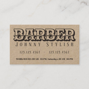 Bold craft vintage style barber business card