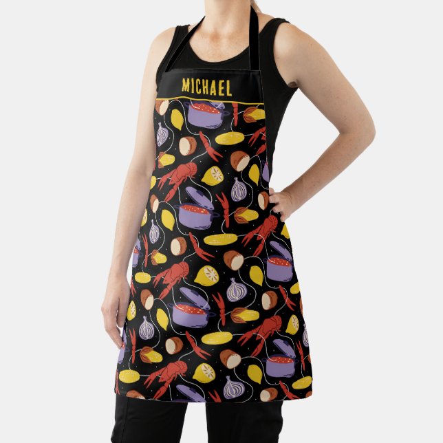 Bold Crawfish Boil Southern Food Design Apron (Insitu)