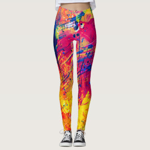 Bold Crazy Trendy Colourful  Abstract Wild Chic Leggings