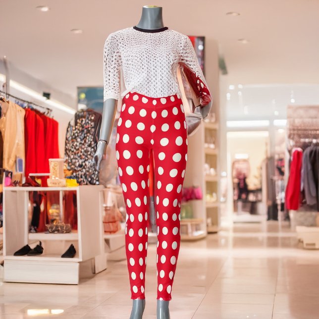 Bold Creamy White Polka Dots Any Colour Leggings (Creator Uploaded)