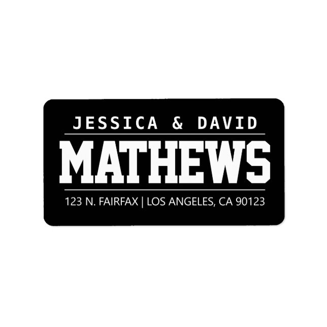 Bold Creative Looking Black & White Label (Front)