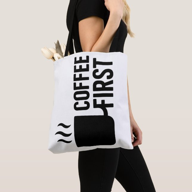 Bold Cup with Steam Tote Bag Design (Close Up)