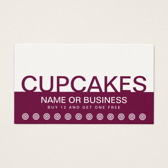 bold CUPCAKES customer loyalty card