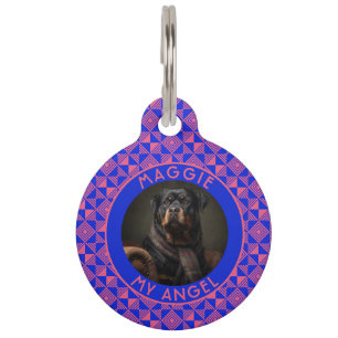 Bold Custom Cat Dad Gift Ethnic Pattern Pet Tag