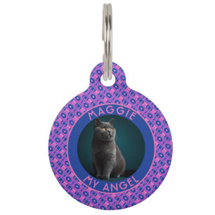 Bold Custom Cat Lover Present Ethnic Pattern Pet Tag