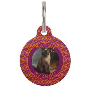 Bold Custom Dog Owner Gift Hexagon Motif Pet Tag