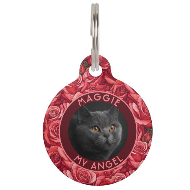 Bold Custom Pet Appreciation Gift Rose Flower Tag (Front)